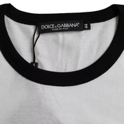 Black White Jazz Print Cotton Short Sleeves T-shirt Dolce & Gabbana