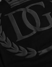 Black Logo Embossed Cotton Crew Neck T-shirt Dolce & Gabbana