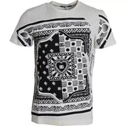 White Bandana Print Cotton Short Sleeves Men T-shirt Dolce & Gabbana