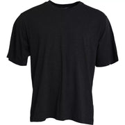 Black Cotton Crew Neck Short Sleeves T-shirt Dolce & Gabbana