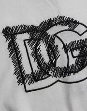 White Logo Round Neck Short Sleeves T-shirt Dolce & Gabbana