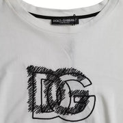 White Logo Round Neck Short Sleeves T-shirt Dolce & Gabbana