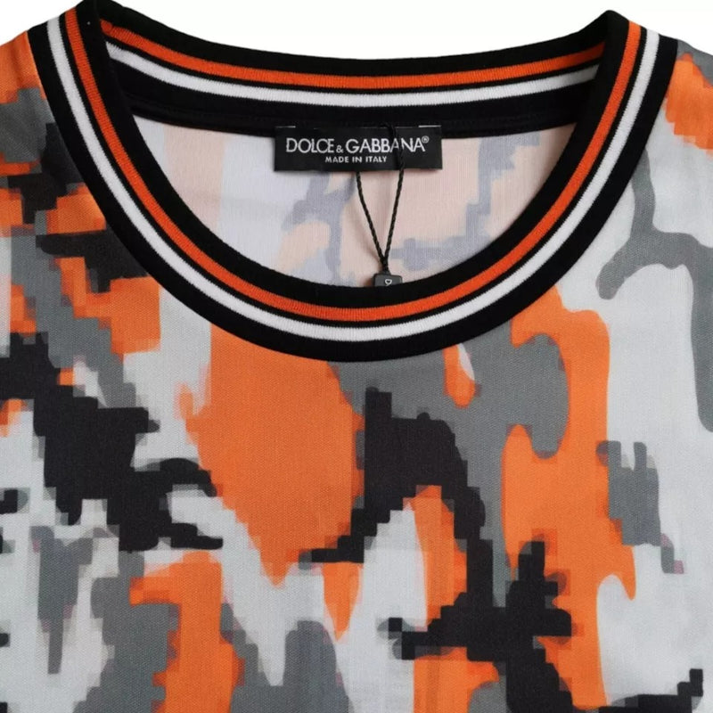 Multicolor Camouflage Cotton Crew Neck Men T-shirt Dolce & Gabbana