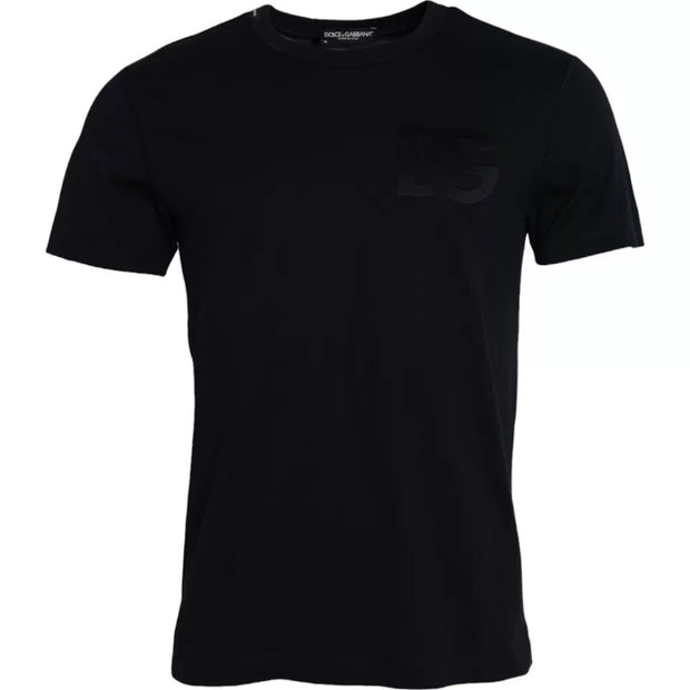 Black Logo Round Neck Short Sleeves T-shirt Dolce & Gabbana