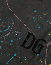 Gray Color Splash Cotton Crew Neck T-shirt Dolce & Gabbana