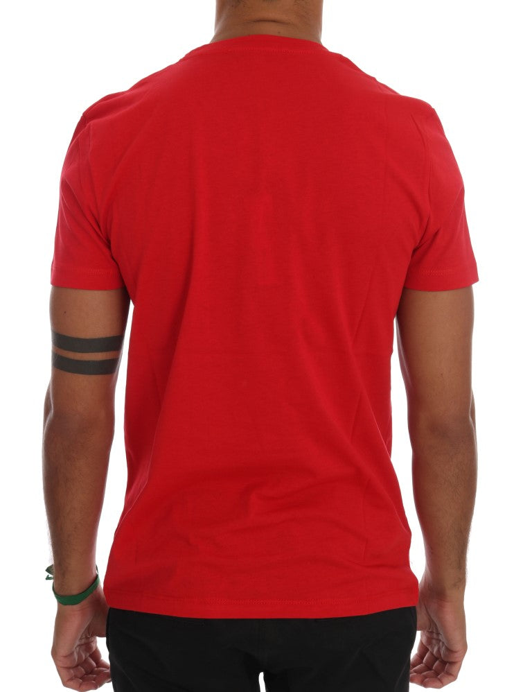 Chic Red 'RIDERS' Motive Crewneck Tee Frankie Morello