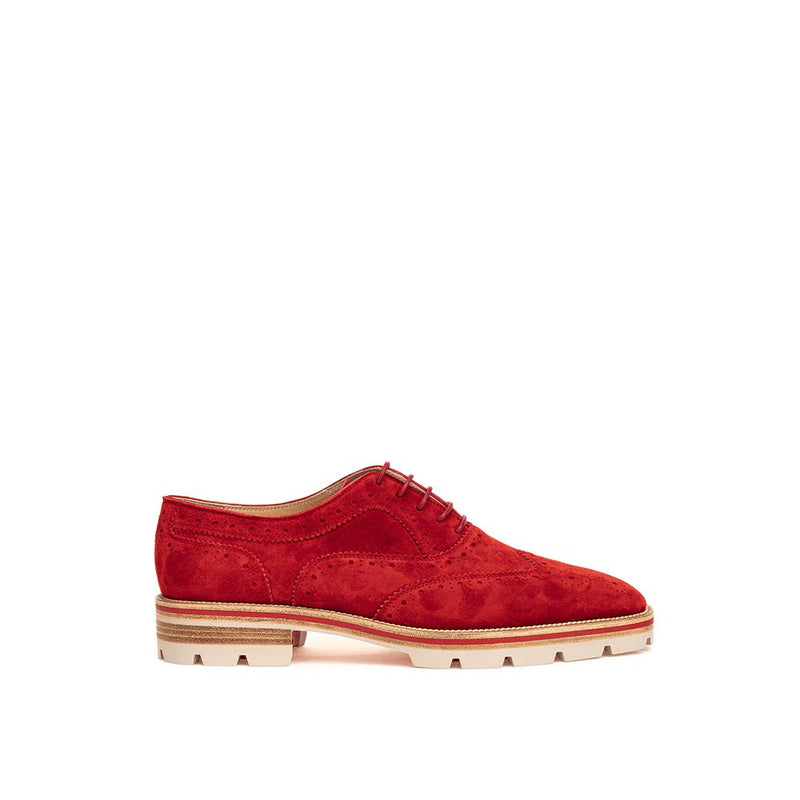 Red Suede Flat Shoe Christian Louboutin