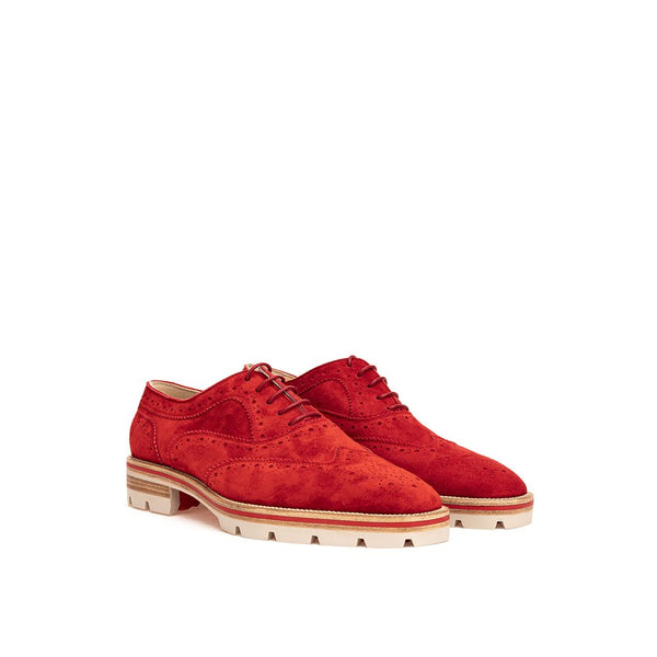 Red Suede Flat Shoe Christian Louboutin