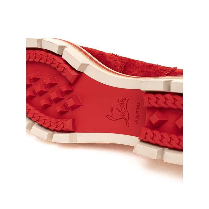 Red Suede Flat Shoe Christian Louboutin