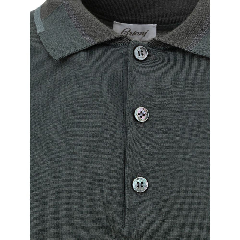 Green Cotton Polo Shirt Brioni