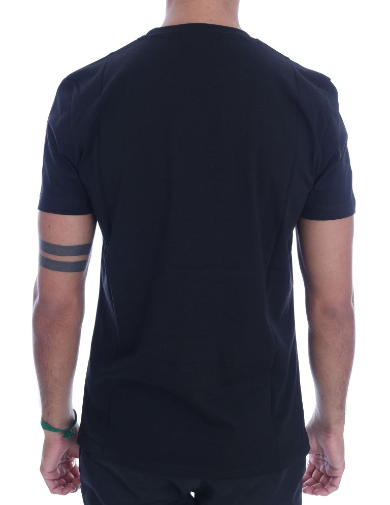 Chic Black Crewneck Tee with 'RIDERS' Motif Frankie Morello