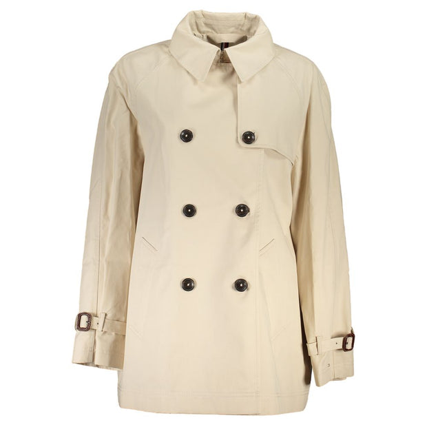 Beige Cotton Jackets & Coat Tommy Hilfiger