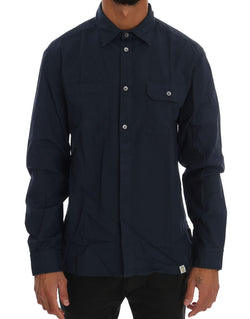 Elegant Blue Cotton Casual Shirt John Galliano