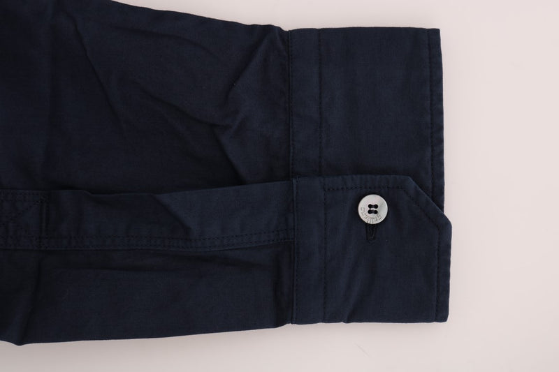 Elegant Blue Cotton Casual Shirt John Galliano