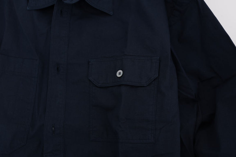 Elegant Blue Cotton Casual Shirt John Galliano