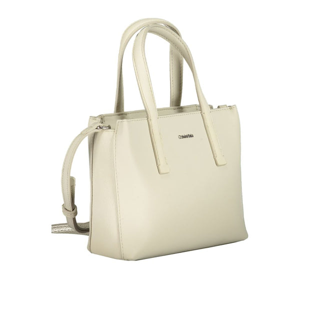 Beige Polyester Handbag Calvin Klein