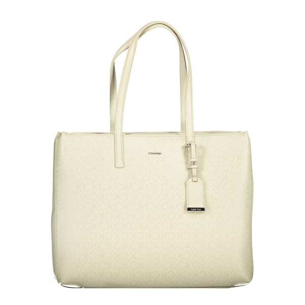 Beige Polyester Handbag Calvin Klein