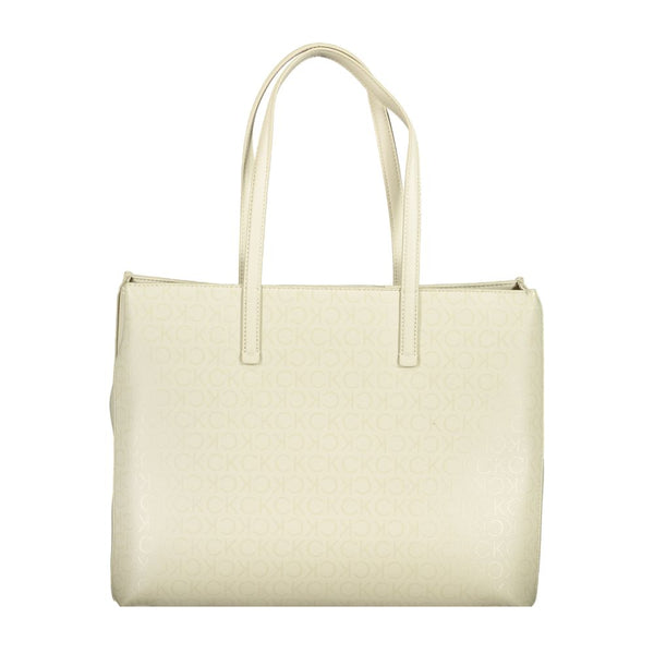 Beige Polyester Handbag Calvin Klein