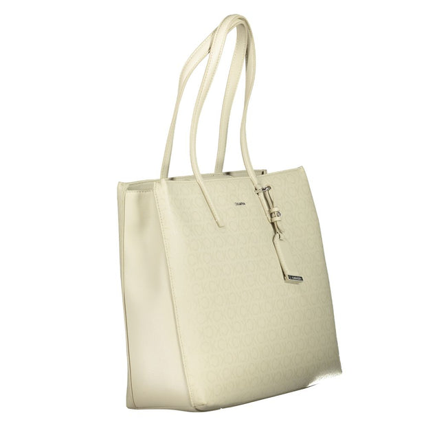 Beige Polyester Handbag Calvin Klein