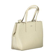 Beige Polyester Handbag Calvin Klein