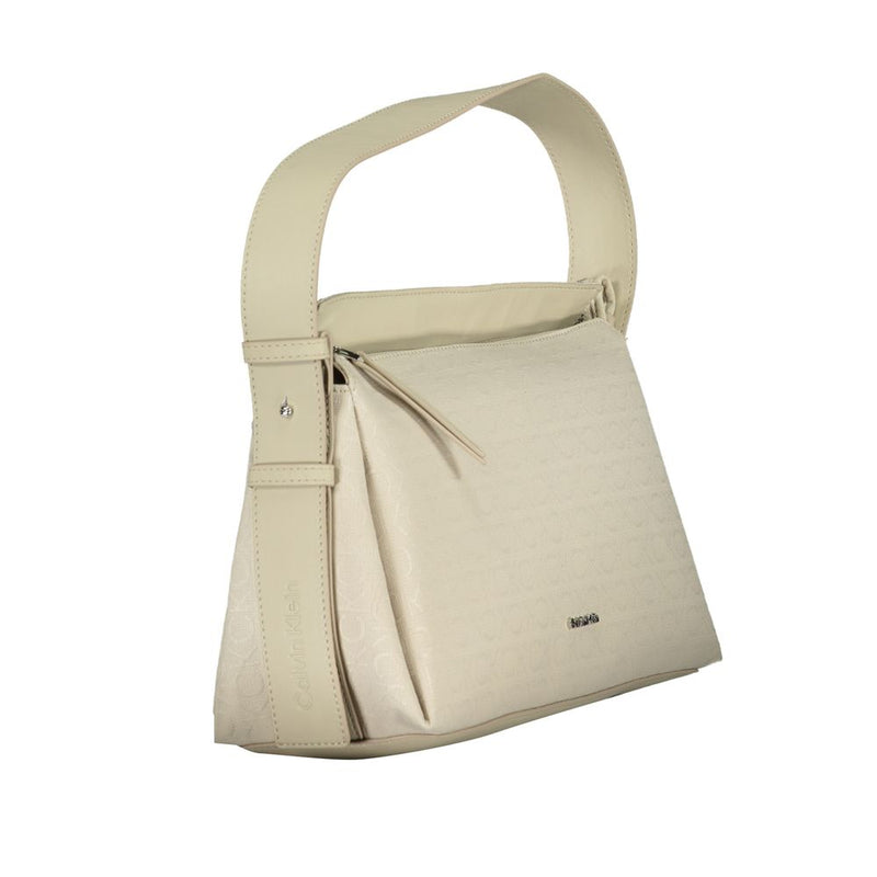 Beige Polyester Handbag Calvin Klein