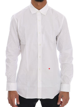 Elegant White Slim-Fit Cotton Shirt Moschino