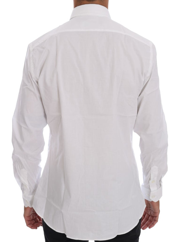 Elegant White Slim-Fit Cotton Shirt Moschino