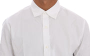 Elegant White Slim-Fit Cotton Shirt Moschino