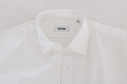 Elegant White Slim-Fit Cotton Shirt Moschino