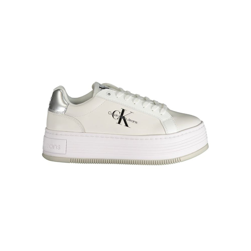 White Polyester Sneaker Calvin Klein