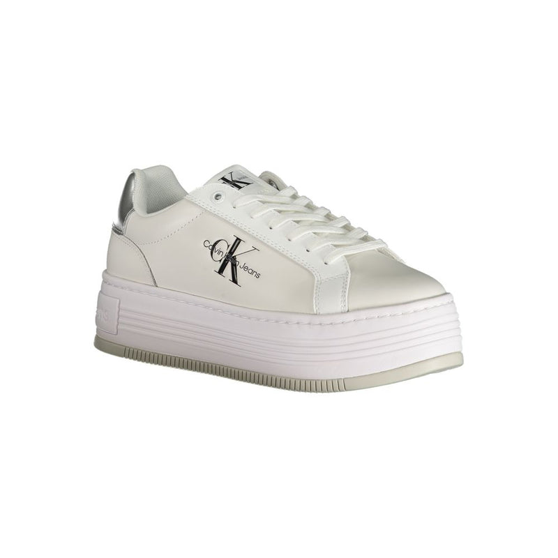 White Polyester Sneaker Calvin Klein