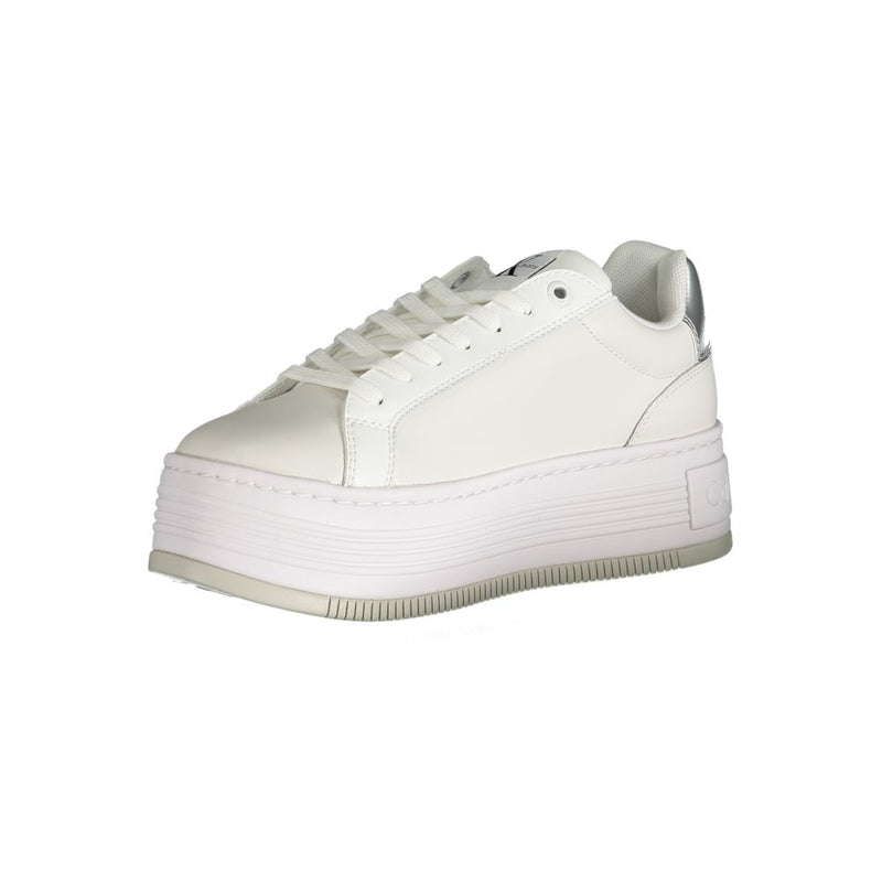 White Polyester Sneaker Calvin Klein