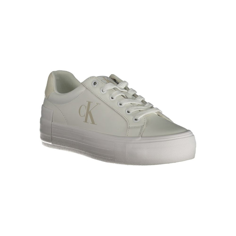 White Leather Women Sneaker Calvin Klein