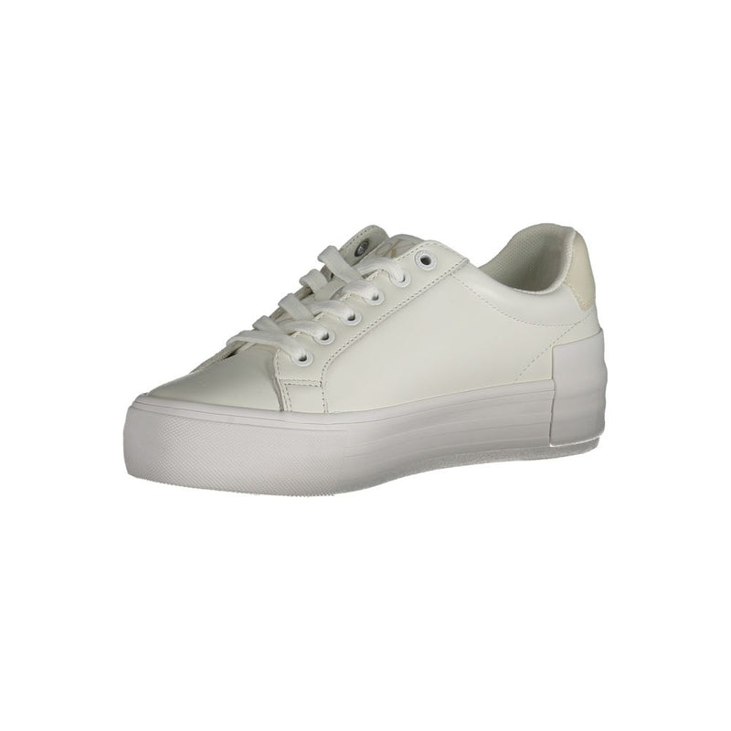 White Leather Women Sneaker Calvin Klein