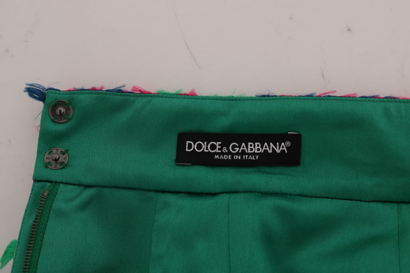 Elegant Jacquard High Waist Pencil Skirt Dolce & Gabbana