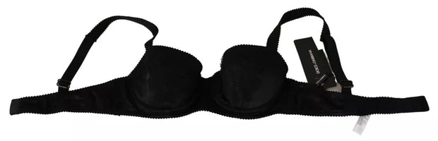 Black Silk Lace Balconcino Bra Underwear Dolce & Gabbana