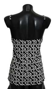 Black DG Mania Print Sleeveless Swimwear Dolce & Gabbana