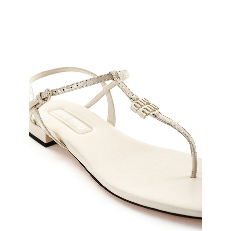 Beige Vernice Sandal Miu Miu