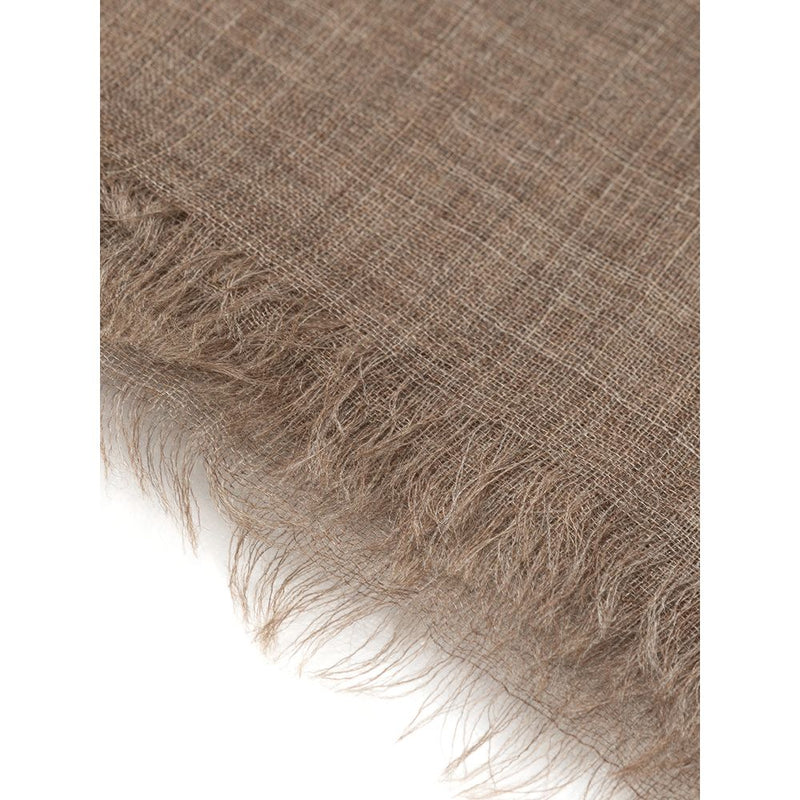 Brown Cashmere Scarf Tessitura di Novara