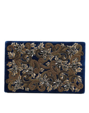 Blue Velvet Gold Frame Clutch Evening Party Purse Bag Dolce & Gabbana