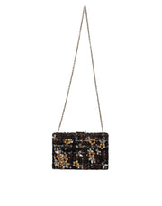 Multicolor Tweed Floral Clutch Evening Party Purse CrossBody Bag Dolce & Gabbana