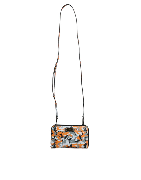 Multicolor Camouflage Leather Purse Cross Body Bag Dolce & Gabbana