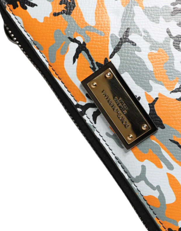 Multicolor Camouflage Leather Purse Cross Body Bag Dolce & Gabbana