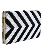 Black White Gold Frame Clutch Evening Party Purse Bag Dolce & Gabbana