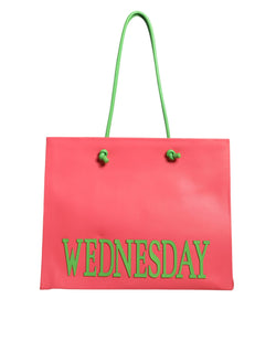 Pink Leather Weekend Wednesday Shopping Tote Bag Alberta Ferretti