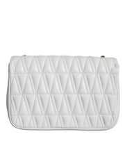 White Mini Nappa Leather Crossbody Shoulder Bag Versace