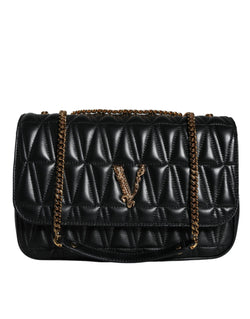 Black Mini Nappa Leather Crossbody Shoulder Bag Versace