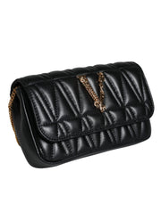 Black Mini Nappa Leather Crossbody Shoulder Bag Versace