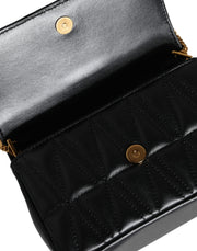 Black Mini Nappa Leather Crossbody Shoulder Bag Versace