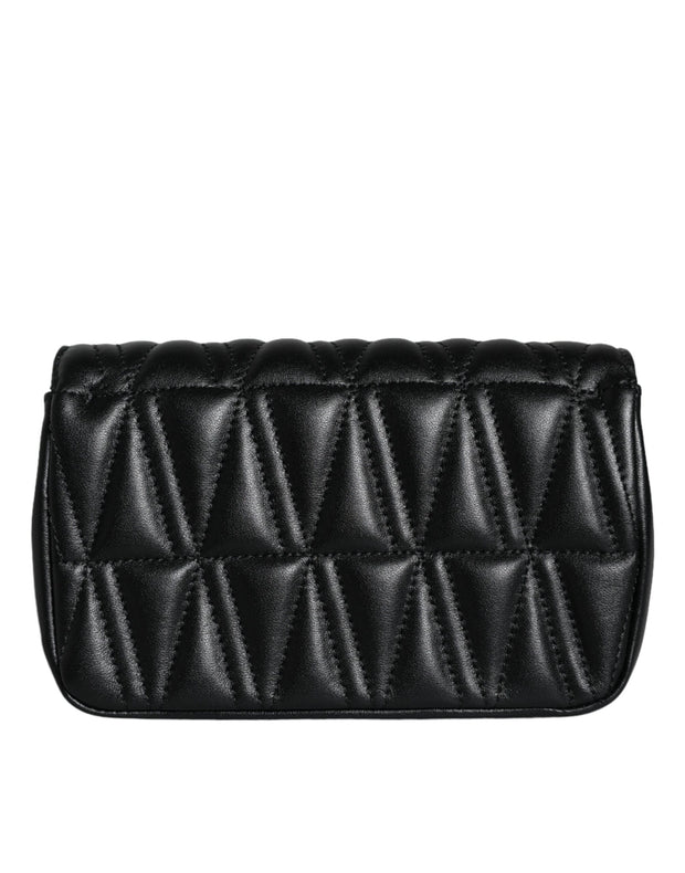 Black Mini Nappa Leather Crossbody Shoulder Bag Versace